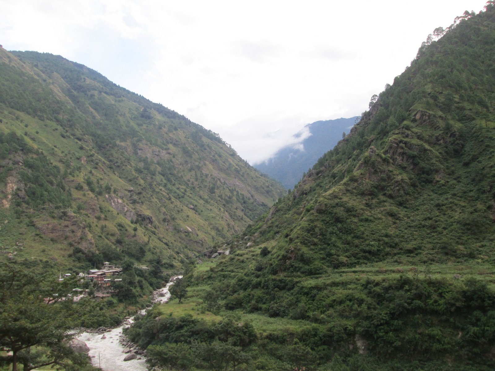 Syabrubesi village in Rasuwa district, gateway to the Langtang trek, on the Trishuli river corridor hit by the August 2026 flood