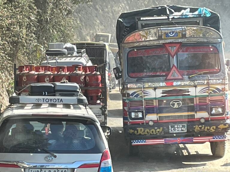 The Tribhuvan Rajpath (Tribhuvan Highway), Nepal's oldest highway, winding through the hills between Kathmandu and Hetauda