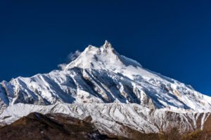 Mt Manaslu (8,163 m), the eighth-highest mountain in the world and the centre of Nepal autumn 2026 climbing season