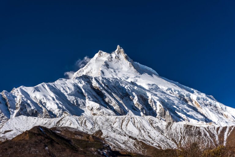 Mt Manaslu (8,163 m), the eighth-highest mountain in the world and the centre of Nepal autumn 2026 climbing season